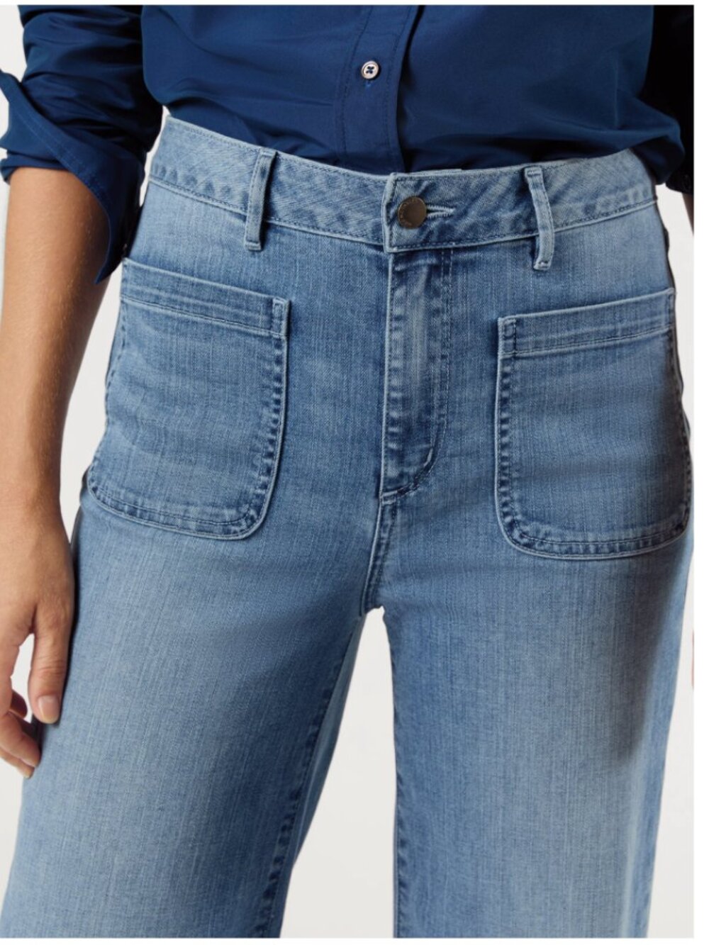 Ann Mashburn Coco Patch Pocket Jean 7-Year Indigo Stretch Denim - Picture 8 of 10